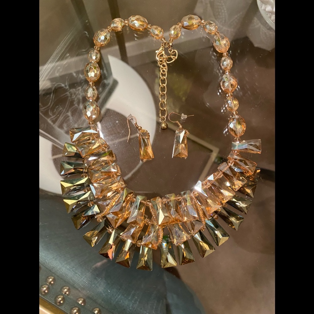 23” Double Layer Vintage Glass Crystal Set